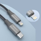 Кабель Romoss CB1737 Type-C/Lightning PD27W/9V3A 1m(CB1737-631-G43H)сірий Кабель Romoss CB1737 Type-C/Lightning PD27W/9V3A 1m(CB1737-631-G43H)сірий