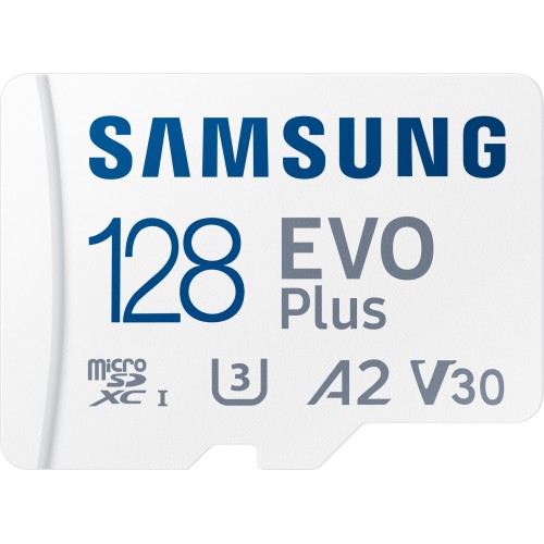 Карта пам'яті Samsung Evo Plus microSDXC 128GB UHS-I U3 V30 A2 + SD адаптер (MB-MC128KA/EU)