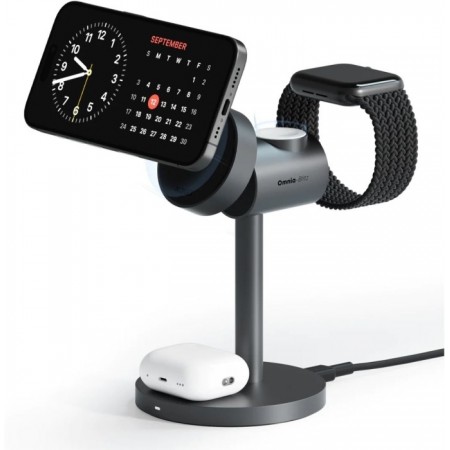 Бездротовий зарядний пристрій Aukey MagFusion 3-in-1 15W Qi2