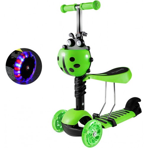 Дитячий 3-х колісний самокат Scooter 5 в 1 FYS-2864 Green