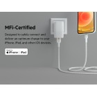 Belkin Кабель USB-A - Lightning плетений, силіконовий, з ремінцем на магніті, 1м, білий