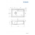 Deante Мойка кухонная Eridan, граніт, прямокутник, без крила, 800х500х214мм, чаша - 1, врізна, графіт металік Deante Мойка кухонная Eridan, граніт, прямокутник, без крила, 800х500х214мм, чаша - 1, врізна, графіт металік