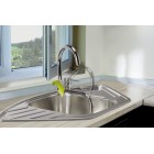 Deante Змішувач для кухні Aster, довж.виливу - 184мм, складний, 1важіль, хром Deante Змішувач для кухні Aster, довж.виливу - 184мм, складний, 1важіль, хром