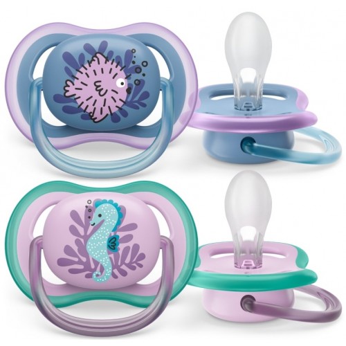 Avent Пустушка ортодонтична Ultra Air для дівчат 6-18 міс, 2шт