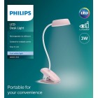 Philips Лампа настільна LED Reading Desk lamp Donutclip, рожевий