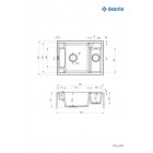 Deante Мийка кухонна Magnetic, граніт, прямокутник, без крила, 690х500х219мм, чаша - 1.5, накладна, чорний
