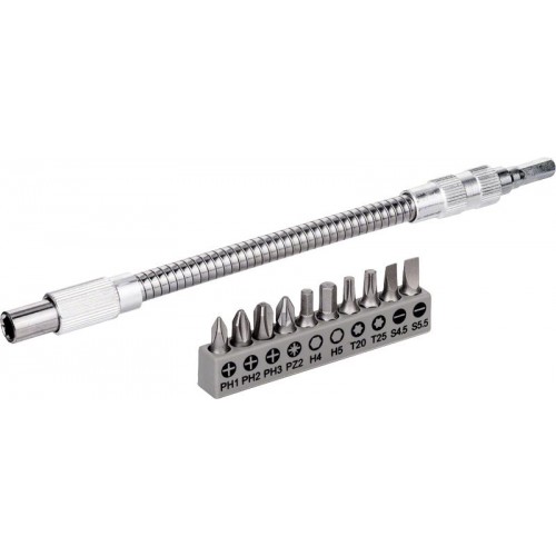 Bosch Гнучкий подовжувач 200 мм + 10 біт Bosch Гнучкий подовжувач 200 мм + 10 біт