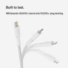 Belkin Кабель USB-C > USB-C заряджання/синхронізації 2м, 60Вт, Type-C, плетений, білий