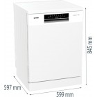 Gorenje Посудомийна машина, 16компл., A+++, 60см, дисплей, 3 кошика, AquaStop, білий