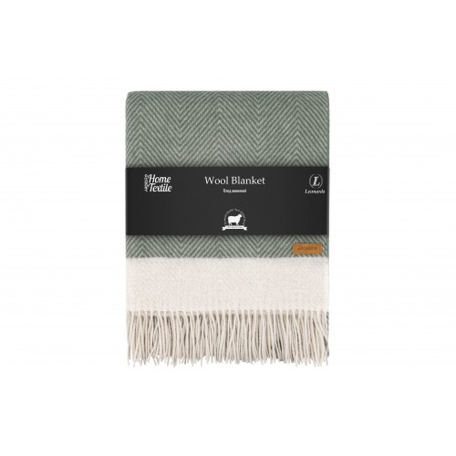 ARDESTO Плед Leonardo Bianco, 140x200см, 100% вовна, зелений