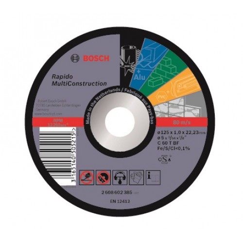 Bosch Диск відрізний Rapido Multi Construction 125x1мм Bosch Диск відрізний Rapido Multi Construction 125x1мм