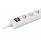 2E Мережевий подовжувач 5XSchuko з вимикачем, 3G*1.0мм, 3м, white