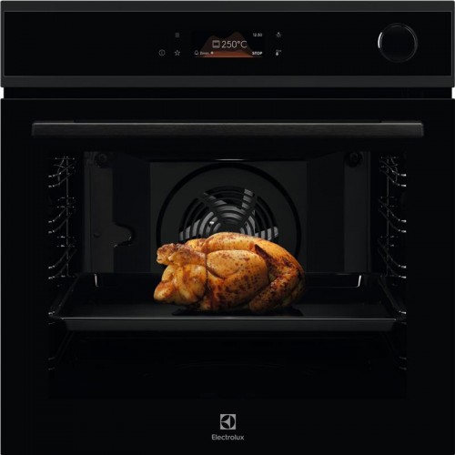 Electrolux Духова шафа електрична, 72л, А+, пара, дисплей, конвекція, піроліз, ф-ція пароварки, телескопічні напрямні, чорний
