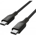 Belkin Кабель USB-C > USB-C заряджання/синхронізації 2м, 240Вт, Type-C, плетений, чорний