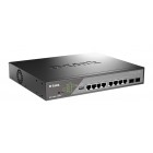 D-Link Комутатор DSS-200G-10MPP 8xGE PoE, 2xSFP, 242Вт, Некерований