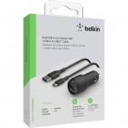 Belkin Зарядний пристрій автомобільний 24Вт 2хUSB-A, кабель USB-A > USB-C, 1м, чорний