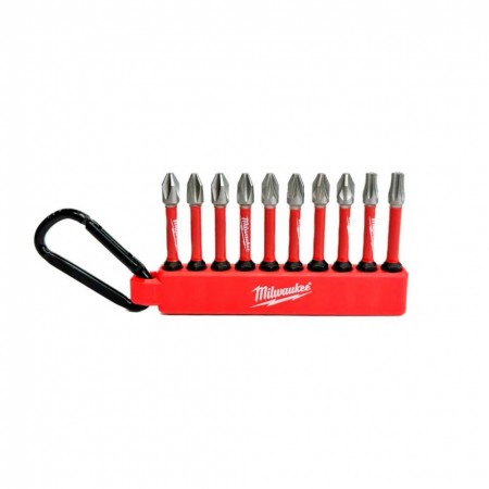 Milwaukee БітиShockwave carabiner2, набір 10шт, сталь Milwaukee БітиShockwave carabiner2, набір 10шт, сталь