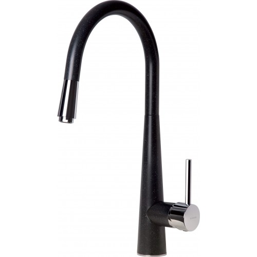 Deante Змішувач для кухні Aster, довж.виливу - 228мм, витяжний, 1 важіль, графіт Deante Змішувач для кухні Aster, довж.виливу - 228мм, витяжний, 1 важіль, графіт