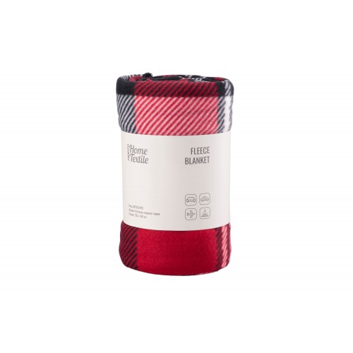 ARDESTO Плед Fleece, 130x160 см, 100% поліестер, клітинка червоно-чорна ARDESTO Плед Fleece, 130x160 см, 100% поліестер, клітинка червоно-чорна