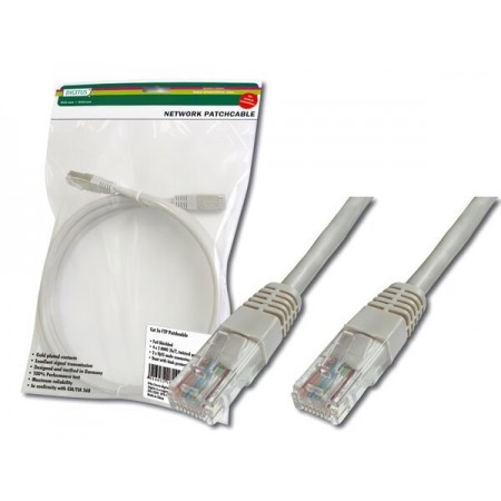 Digitus Патч-корд САТ 5e UTP, 0.5м, AWG 26/7, Cu, PVC, сірий