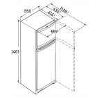 Liebherr Холодильник з верхньою мороз., 140x55x63, холод.відд.-189л, мороз.відд.-44л, 2 дв., A+, ST, білий