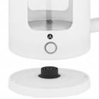 ARDESTO Електрочайник 1.5л, скло+пластик, білий