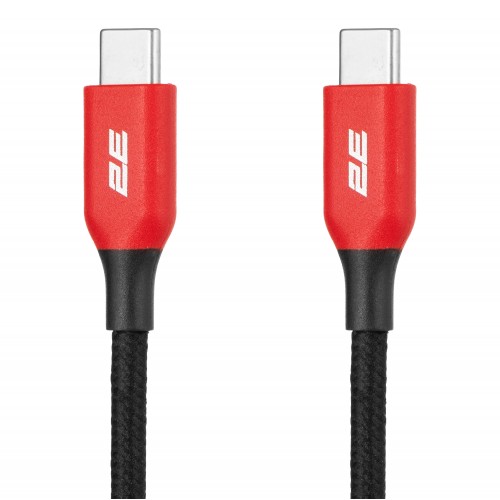 2E Кабель USB-C > USB-C заряджання/синхронізації 1м, 100Вт Type-C, чорний 2E Кабель USB-C > USB-C заряджання/синхронізації 1м, 100Вт Type-C, чорний