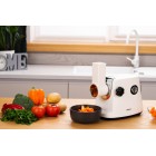 ARDESTO М'ясорубка, 1600Вт, продук.-1.6кг/хв, 3 решітки + для ковб., кеббе, 3 терки, пластик, біло-сріблястий