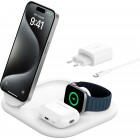 Belkin Зарядний пристрій бездротовий 3в1 Magnetic Foldable iPhone/Watch/AirPods, Qi2 15Вт, білий