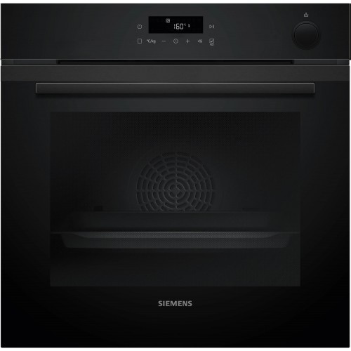 Siemens Духова шафа електрична, 71л, A+, пара, дисплей, конвекція, телескопічні напрямні, чорний