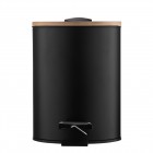 Відро для сміття Ardesto Minimalism з педаллю, 3л, метал, пластик, бамбук, чорний Відро для сміття Ardesto Minimalism з педаллю, 3л, метал, пластик, бамбук, чорний