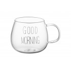 ARDESTO Набір чашок з ручками Good Morning, 430мл, 2шт, боросилікатне скло, прозорий