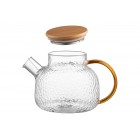 Заварник Ardesto Gemini Dew 1000мл, боросилікатне скло, бамбук, прозорий