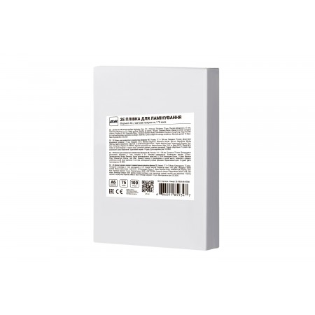 2E Плівка для ламінування A6, матове покриття, 75 мкм, 100шт