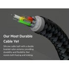 Belkin Кабель USB-С - USB-C плетений, силіконовий, з ремінцем на магніті, 1м, чорний Belkin Кабель USB-С - USB-C плетений, силіконовий, з ремінцем на магніті, 1м, чорний