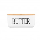 ARDESTO Маслянка Midori 16.5х10х8см, кераміка, бамбук, біла ARDESTO Маслянка Midori 16.5х10х8см, кераміка, бамбук, біла