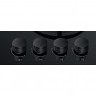 Whirlpool Варильна поверхня газова на склі, 60см, чавун, конфорка з подвійним рядом полум'я, чорний