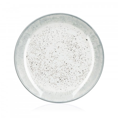 ARDESTO Тарілка десертна Siena, 19см, порцеляна, біло-сірий