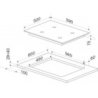 Hansa Варильна поверхня газова, 59см, чавун, чорний