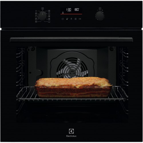 Духова шафа Electrolux електрична, 72л, A++, дисплей, конвекція, піроліз, телескопічні напрямні, чорний