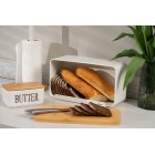 ARDESTO Хлібниця Midori 33х13х18см, метал, бамбук, білий ARDESTO Хлібниця Midori 33х13х18см, метал, бамбук, білий