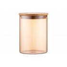 ARDESTO Банка для зберігання Golden Moon, кругла, 540 мл, скло, бамбук