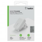 Зарядний пристрій мережевий Belkin 37Вт USB-C PD PPS 25Вт, USB-A 12Вт, білий