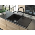 Deante Змішувач для кухні Lukrecja, довж.виливу - 229мм, витяжний, 1 важіль, чорний-хром Deante Змішувач для кухні Lukrecja, довж.виливу - 229мм, витяжний, 1 важіль, чорний-хром