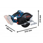 Bosch Пила дискова GKM 18V-50 акумуляторна, 2*18 В 5 Аг, 136 мм, 4250 об/хв, 2.2 кг