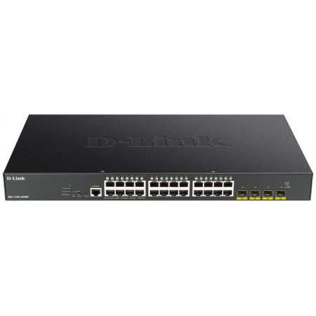 D-Link Комутатор DGS-1250-28XMP 24xGE PoE, 4xSFP+, 370W, Web