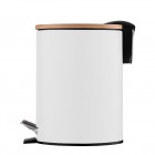 Відро для сміття Ardesto Minimalism з педаллю, 3л, метал, пластик, бамбук, білий