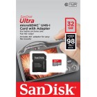 SanDisk Карта пам'яті microSD 32GB C10 UHS-I R100MB/s Ultra + SD SanDisk Карта пам'яті microSD 32GB C10 UHS-I R100MB/s Ultra + SD