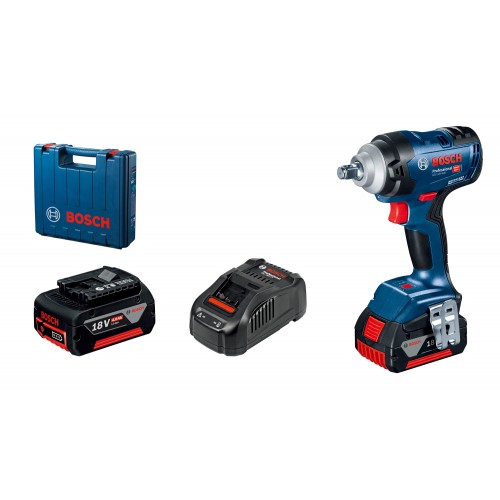 Bosch Гайкокрут Professional GDS 18V-400 акум, 2* 18 В GBA 5 Аг, 400 Нм, 0-2500 об/хв, ЗУ GAL 18V-40, кейс, зажим квадрат, 1.87 кг Bosch Гайкокрут Professional GDS 18V-400 акум, 2* 18 В GBA 5 Аг, 400 Нм, 0-2500 об/хв, ЗУ GAL 18V-40, кейс, зажим квадрат, 1.87 кг