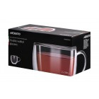 ARDESTO Набір чашок із ручками з подвійними стінками, 300 мл, H 9,2 см, 2 шт, боросилікатне скло ARDESTO Набір чашок із ручками з подвійними стінками, 300 мл, H 9,2 см, 2 шт, боросилікатне скло